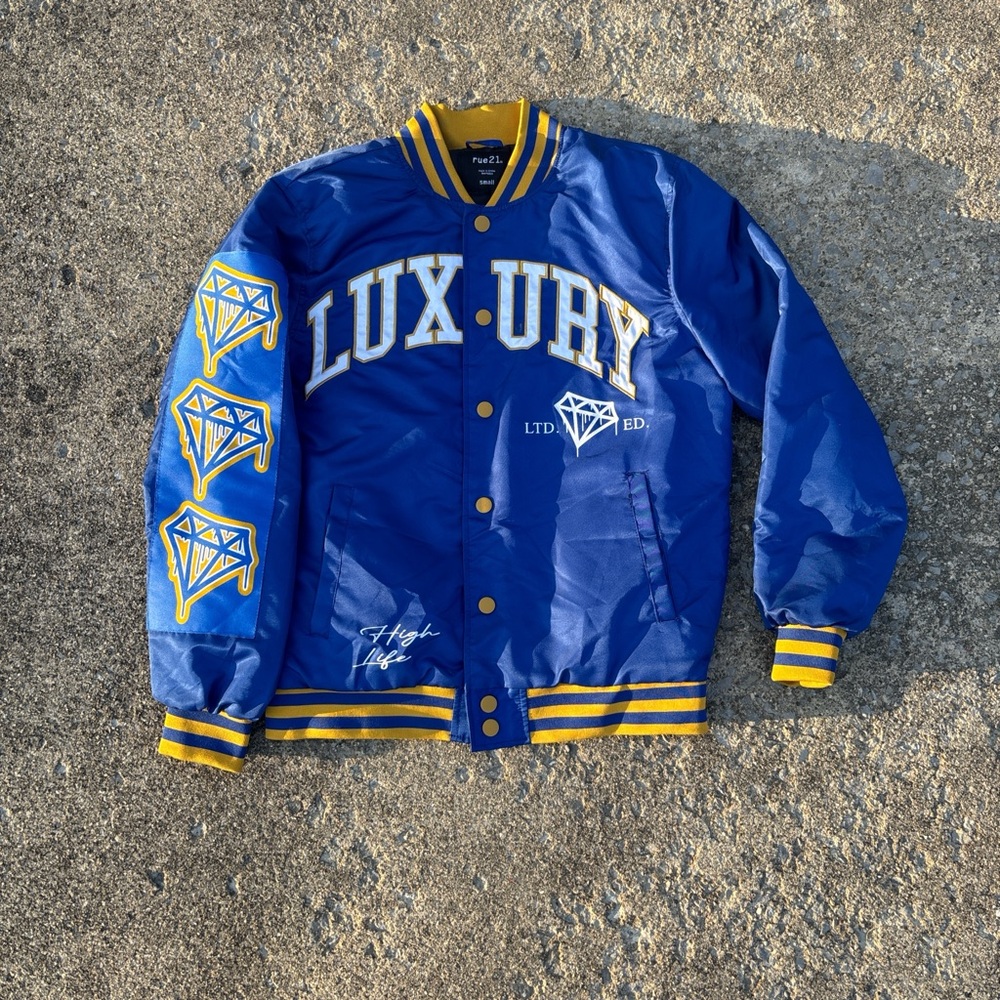 Blue and Yellow Men's Jacket